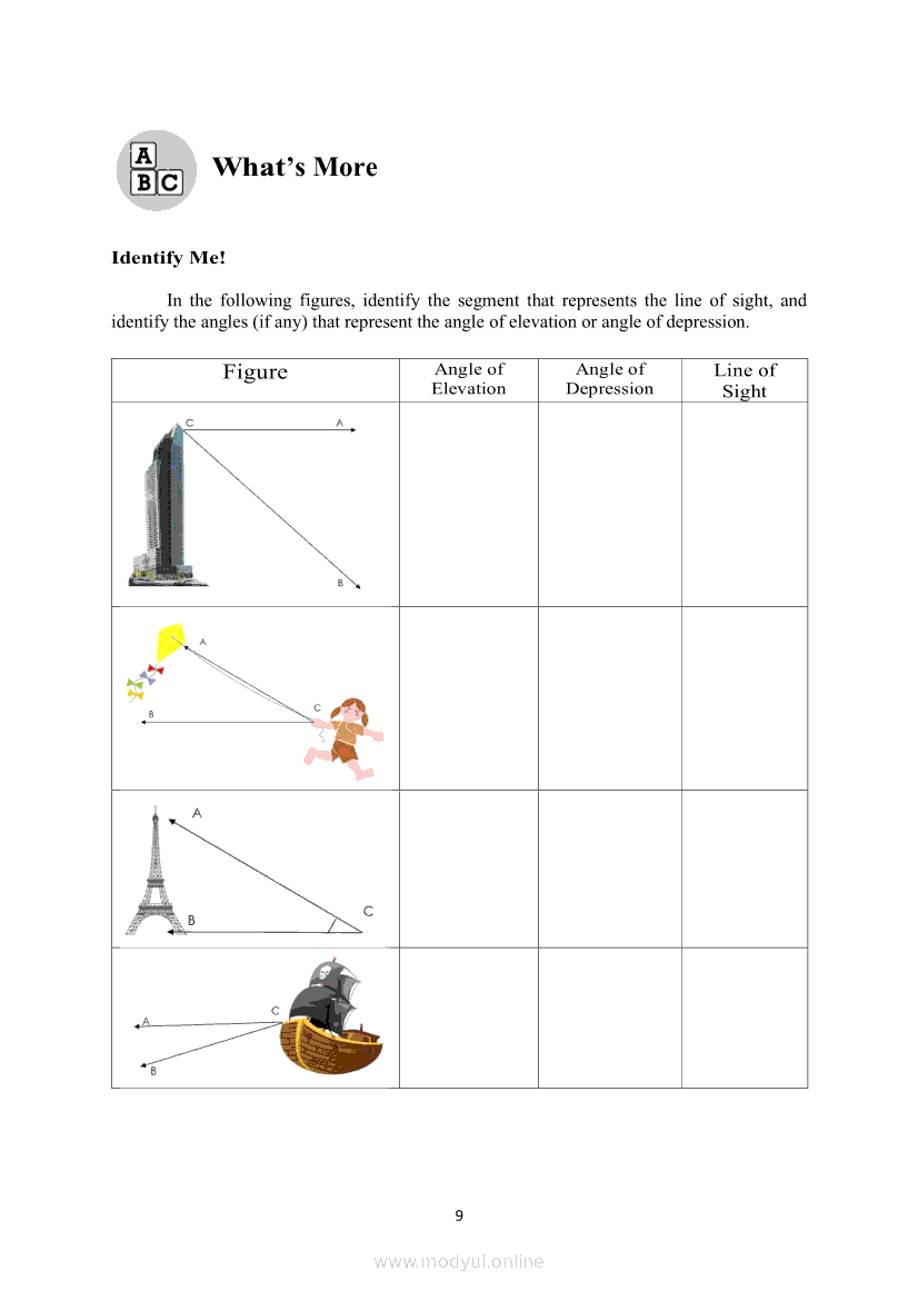 MATHEMATICS Quarter 4 Module 3 Angle Of Elevation And Angle Of 